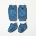 vvocci Baby KneeCartoon Anti-slip Socks Floor Socks Pads Set Summer Kid Crawling Safety Kneecap Walking Protector for Girls Boys Vue B351 Blue M 1-3Y 12-14cm