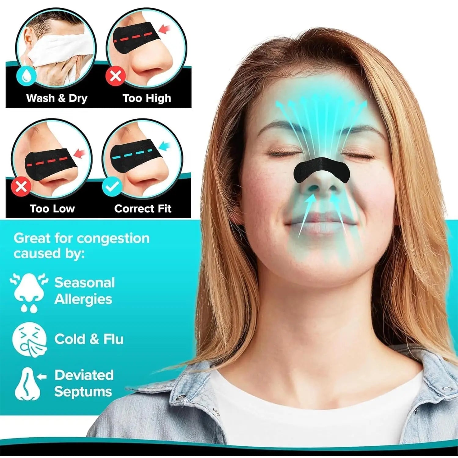 Anti Snoring Nose Strips Breathing Correction 30 60 90 150 Breathable