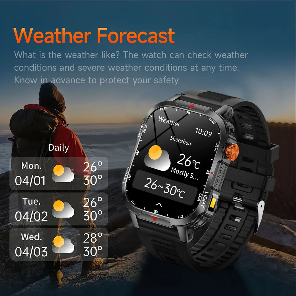 2025 New Smart Watch Voice Assistant 2.01"HD Screen Bluetooth Call Waterproof 1100mAh Big Battery Compass Outdoor Sport Watches Vue