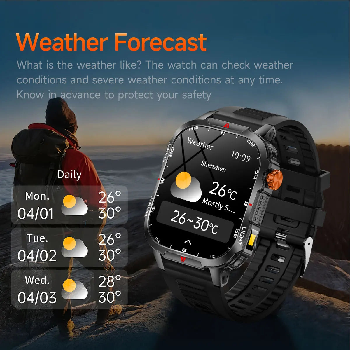 2025 New Smart Watch Voice Assistant 2.01"HD Screen Bluetooth Call Waterproof 1100mAh Big Battery Compass Outdoor Sport Watches Vue