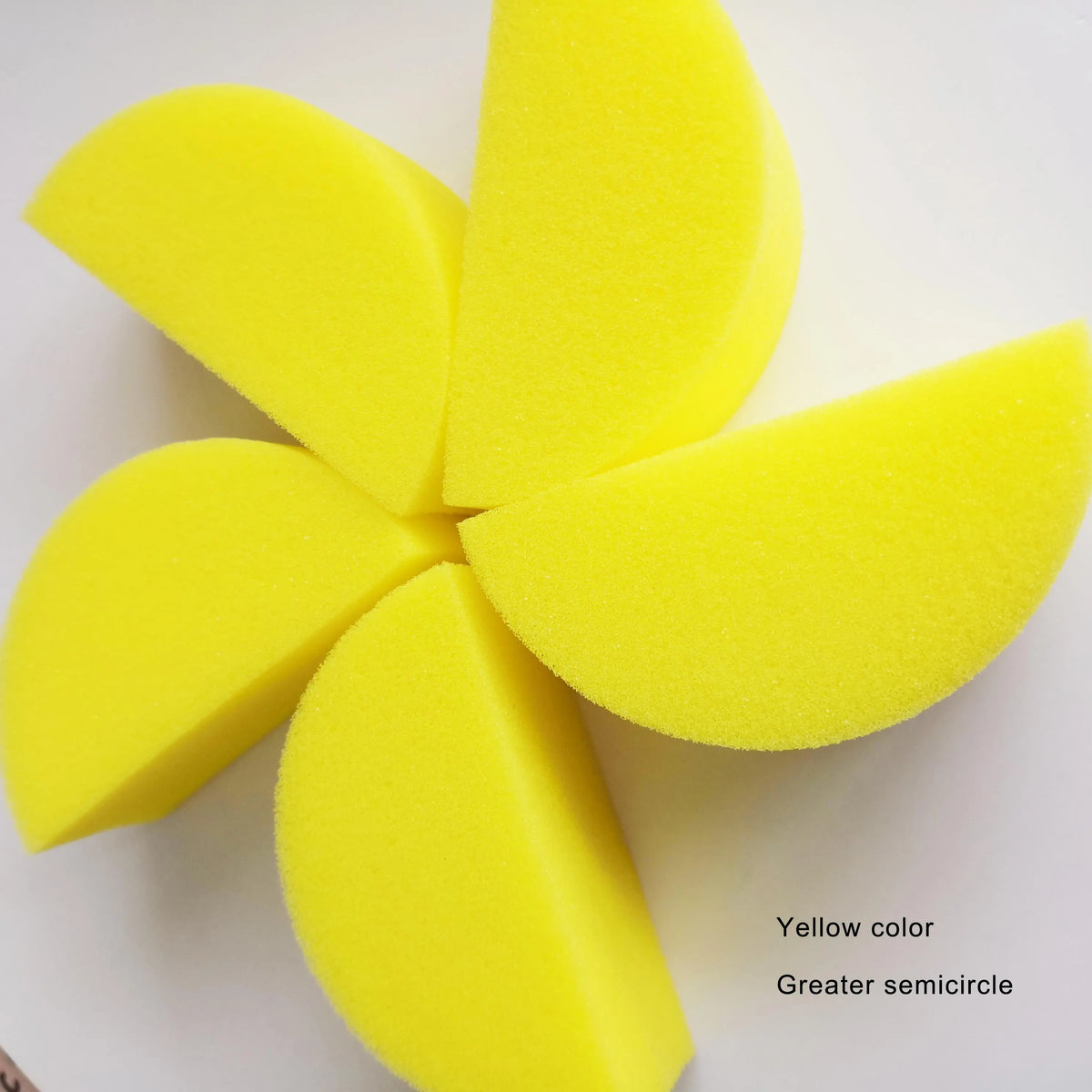 5pcs Soft and Skin Friendly Yellow Black Pink Water Droplets Semi-circular body Art painting sponge Vue YL-5 semi circle China Mainland