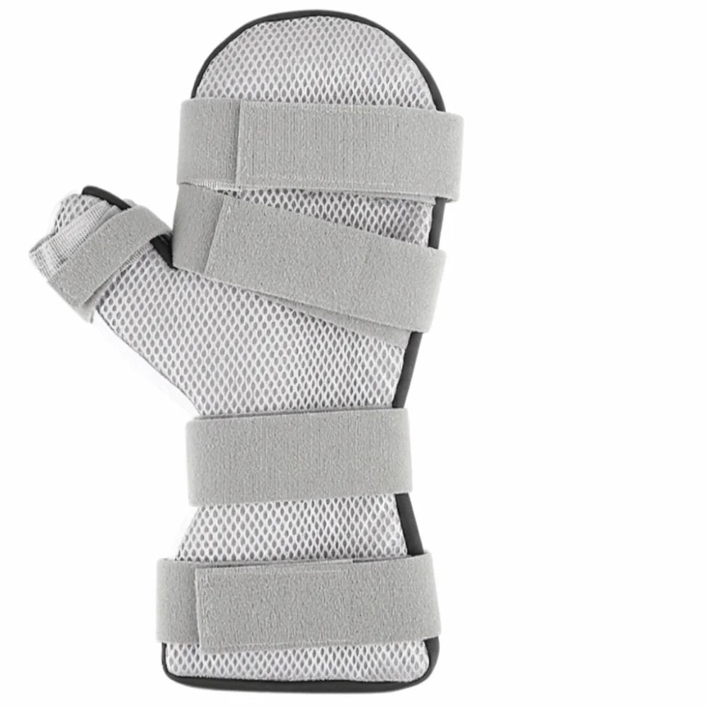 Orthotic Detachable Wrist Support Splint Lightweight Adjustable Finger Splint Bendable Breathable Hand Brace Straightening Vue Grey