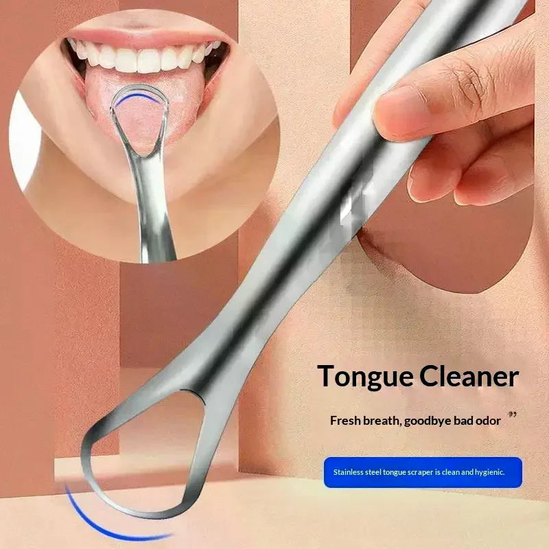 Premium 1pcs/4pcs Metal Tongue Scraper Cleaner For Adults & Kids Portable Stainless Steel Tongue Scrapers Brushes For Removing Vue