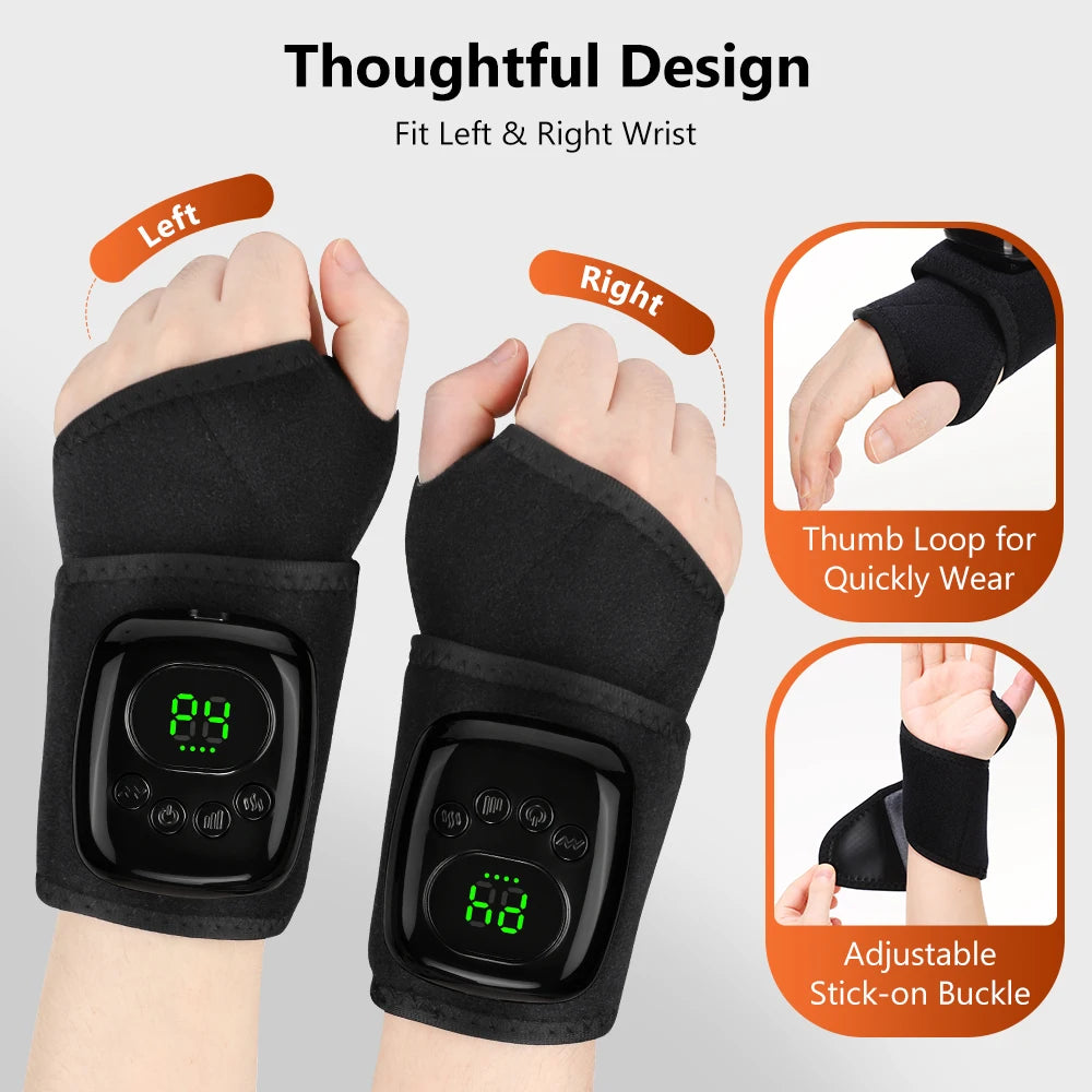 Cordless Heated Hand & Wrist Massager – Air Compression, 4 Modes Hand Massager Device Vue