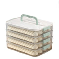 Plastic Frozen Dumpling Storage Box Large Capacity Fresh-keeping Wonton Storage Box with Lid Multi-layer Dumpling Box for Home Vue Green 2 Layers