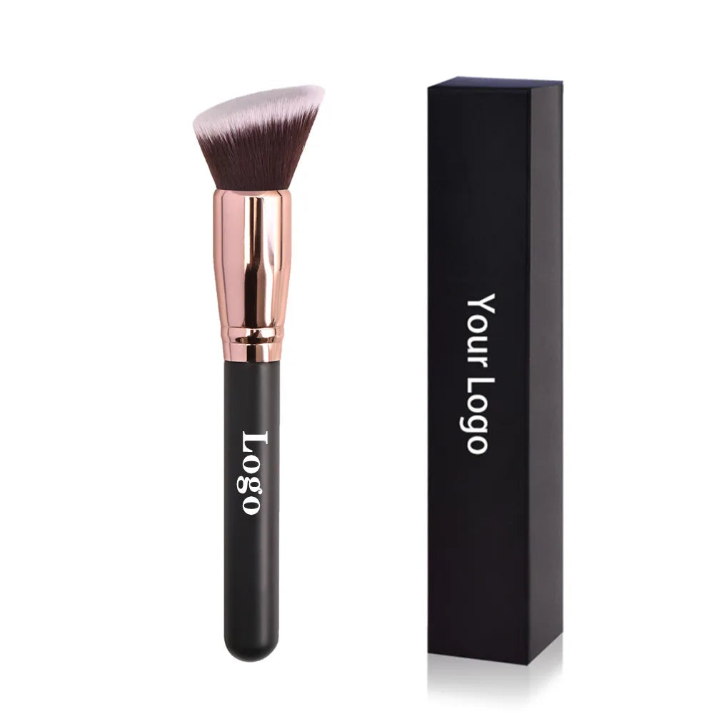 Free Private Label Makeup Brushes Foundation Loose Powder Concealer Blending Brush Pink Beauty Makeup Tool Wholesale Bulk 10pcs Vue B2