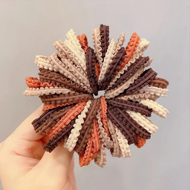 50pcs Girls Candy Color Hair Ties Elastic Hair Band Baby Cute Trendy Comfortable Headwear Hair Ties Kid Hair Accessories Vue A12