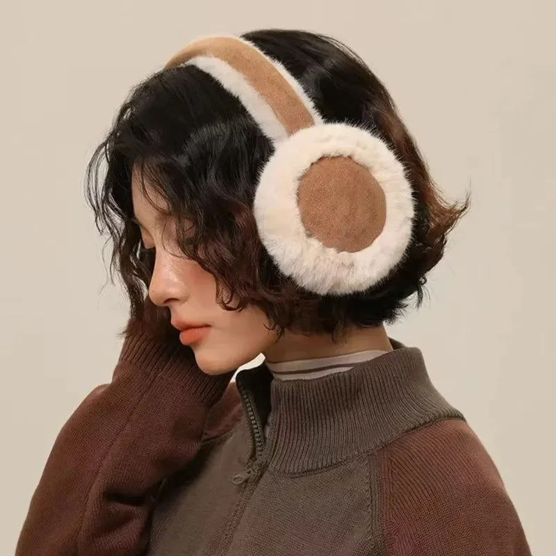 Plush Women Winter Earmuffs Foldable Soft Ear Warmers for Outdoor Activities Cold Weather Elegant Fashion Accessory Suitable Vue