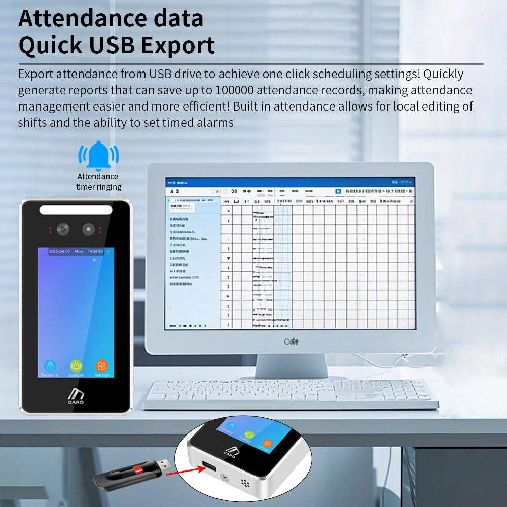 Asia Teco World Debut 4inch 5000user TCP/IP WIFI Dynamic Face Recognition Access Control Attendance Machine with Mask detection Vue