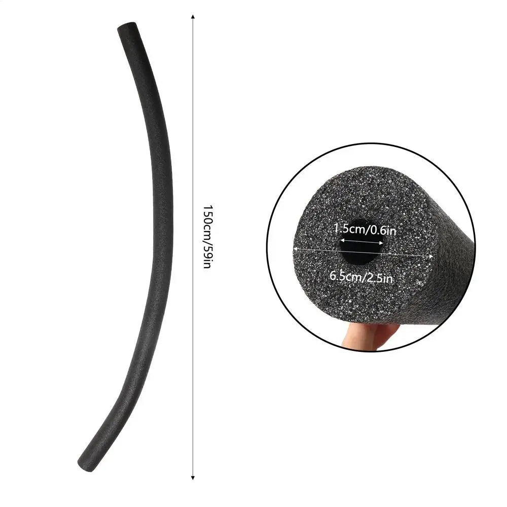 Floating Foam Swimming Noodles 150cm Hollow Water Float Stick Durable Swim Tube Multipurpose Training Tool for Pool Kids Adults Vue Black