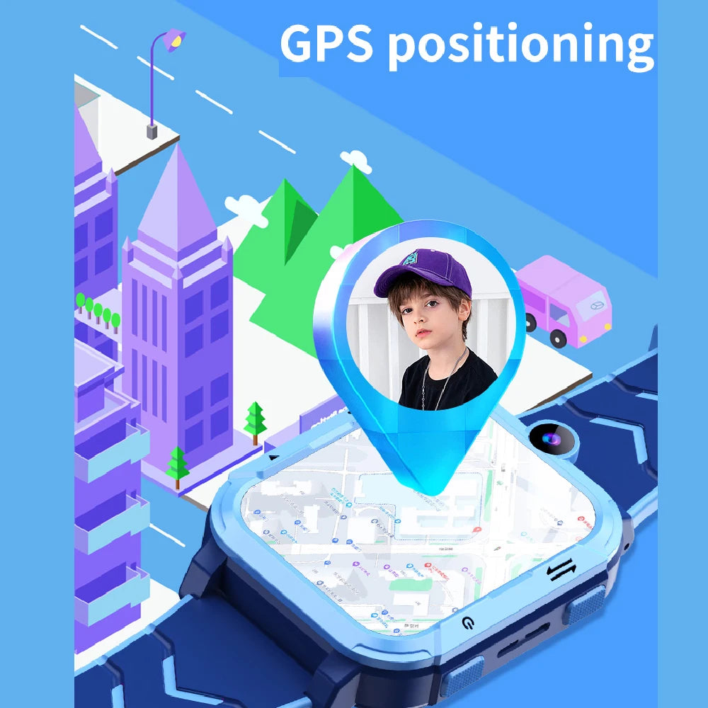 Children Smart Watch 4G GPS WiFi Location Tracker Video Call Voice Monitor SOS Alert Kids Smartwatch Boy Girl Birthday Gift Vue