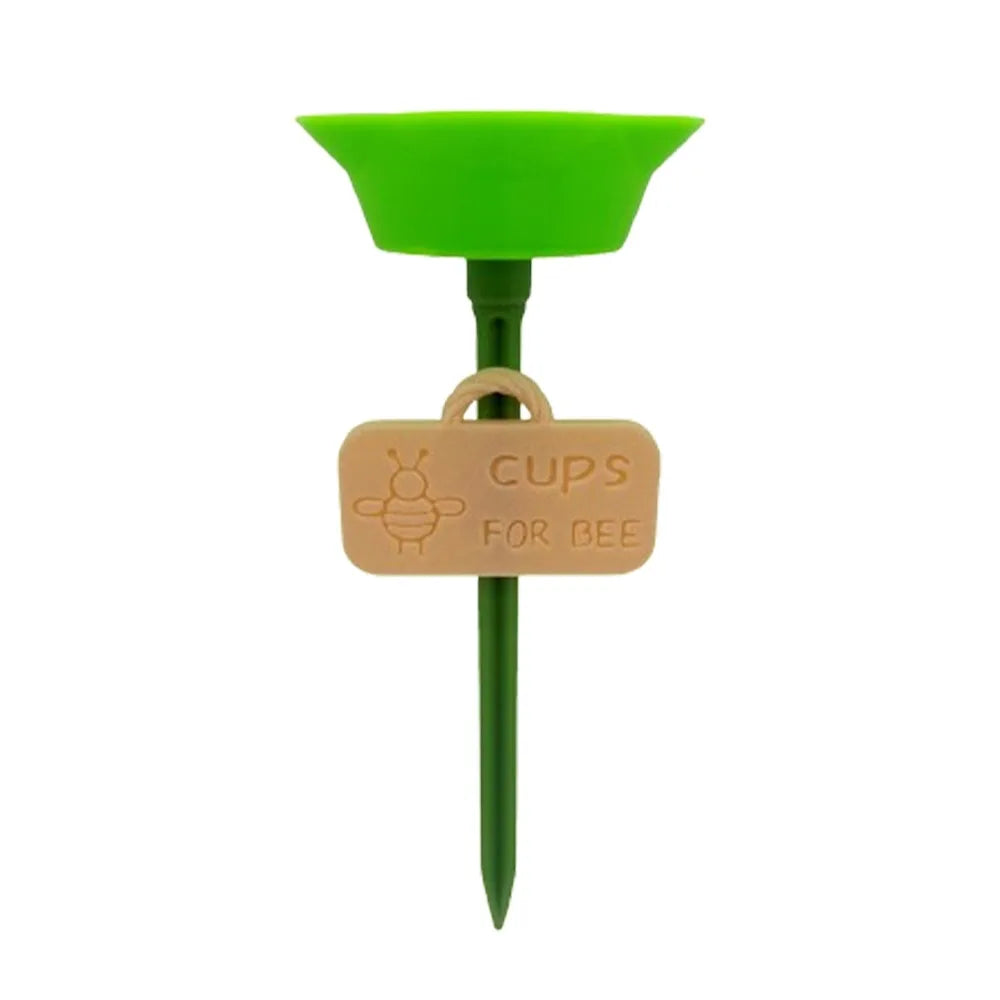Flower Shaped Bee Watering Station Weatherproof Colorful Wild Bees Water Bowl Rust-resistant UV Resistant Pollinator Feeder Vue Green