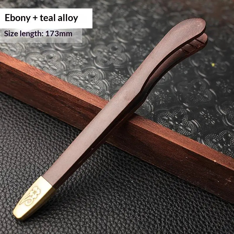 Teacup Clip Convenient Ebony Alloy Tea Tweezers Tweezer Bamboo Wooden Tea Clips Versatile Single Or Multiple Tea Clip Tongs Vue 1