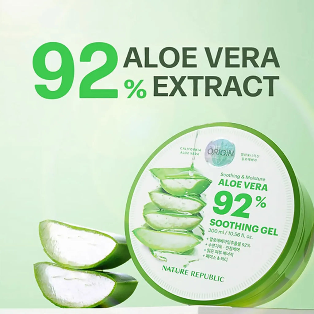 Nature Republic New Soothing Moisture Aloe Vera Gel,Basic Moisturizing,Deep Moisturizing,Korean Skincare，K-Beauty,Korean Makeup Vue