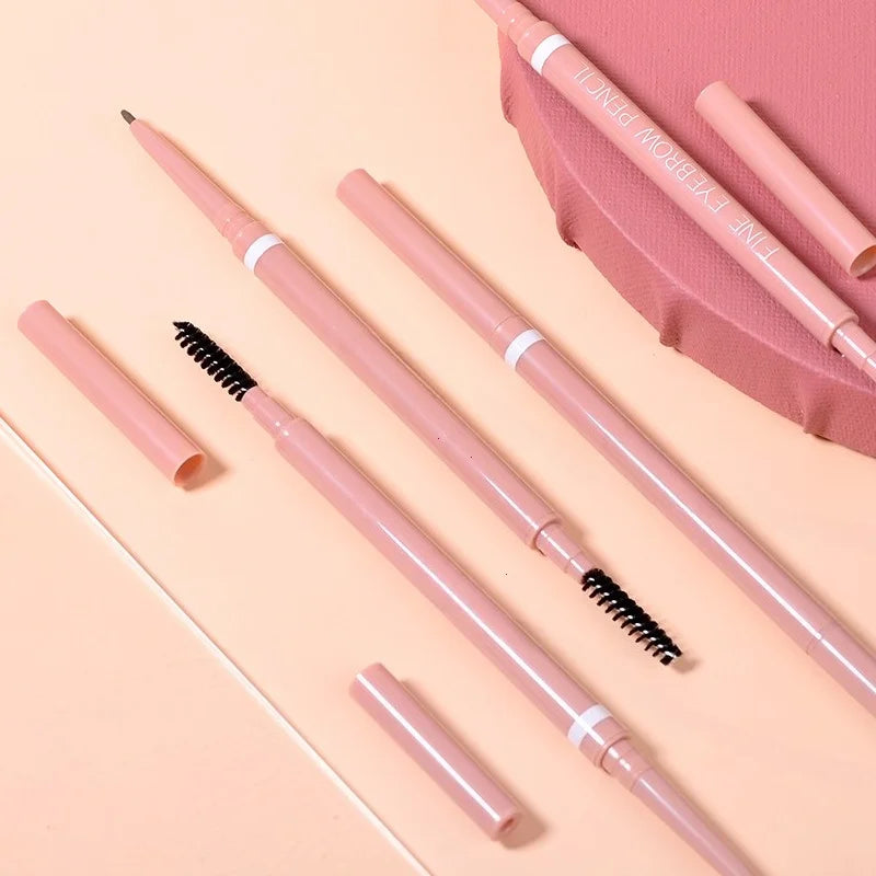 1pc 1.5mm Ultra Fine Double-Ended Eyebrow Pencil Waterproof Sweat-proof Long Lasting Professional Eye Makeup For Women Vue