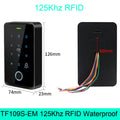 125Khz+13.56Mhz IP67 Waterproof Touch Screen Backlight RFID Standalone Access Controler Access Control 1000 User Wiegand Output Vue 125Khz TF109S