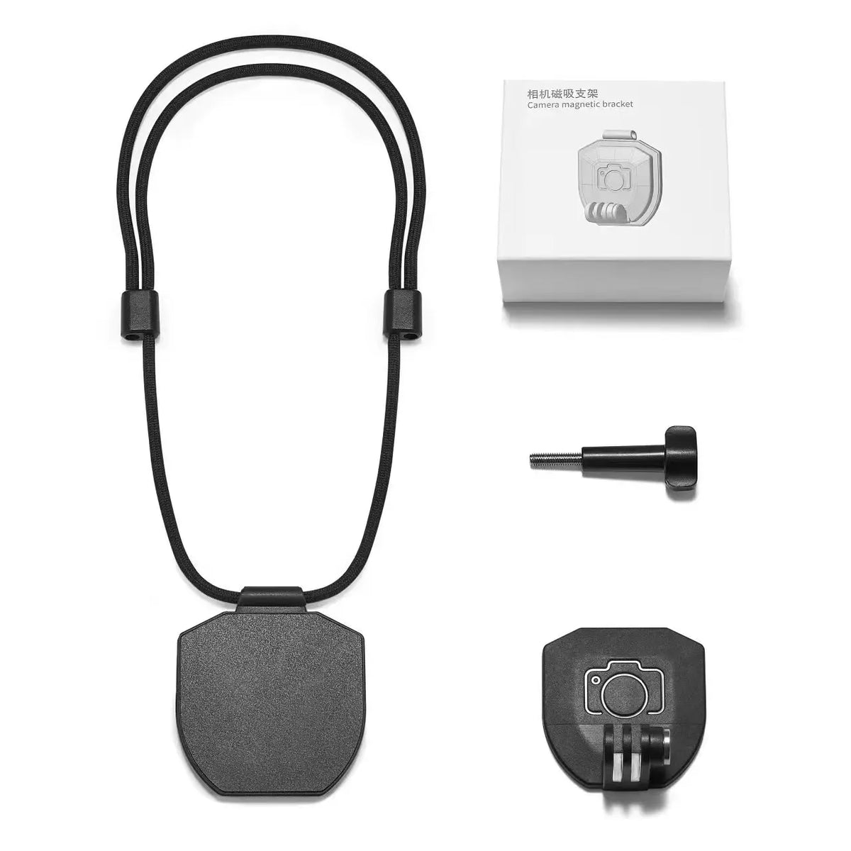 Magnetic Lanyard Neck Strap Holder Mount Bracket Adapter for Go Pro Hero 13 12 Insta 360 X5 DJI Osmo Action 5 Pro 4 Camera Vue black color