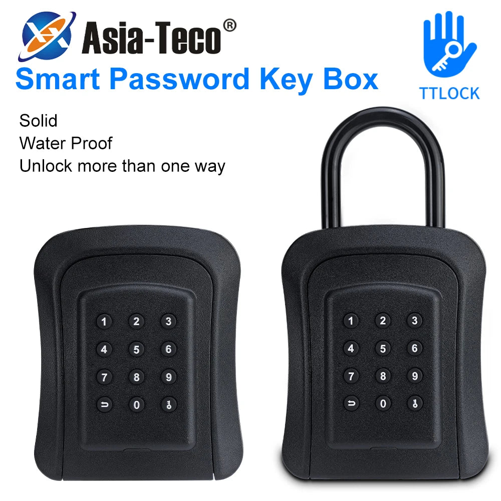TTLock Wireless Key Box Waterproof Key Safe Security Intelligent Password Storage Box TTLock APP Unlock Anti-theft Pad Lock Vue Default Title