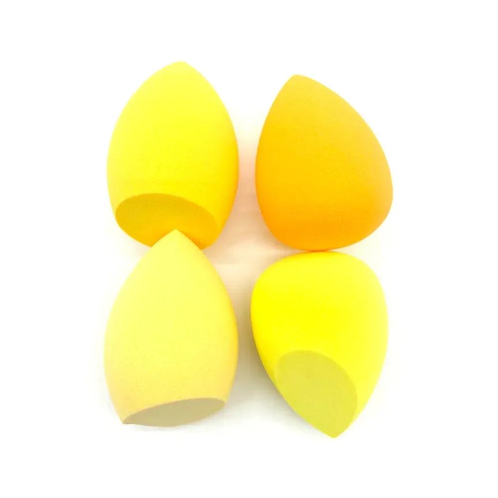 4pcs Sponge Beauty Cosmetic Powder Egg Foundation Makeup Puff Dry and Wet Combined Powder Puff Bevel Cut Make Up Sponge Tools Vue M81 Yellow