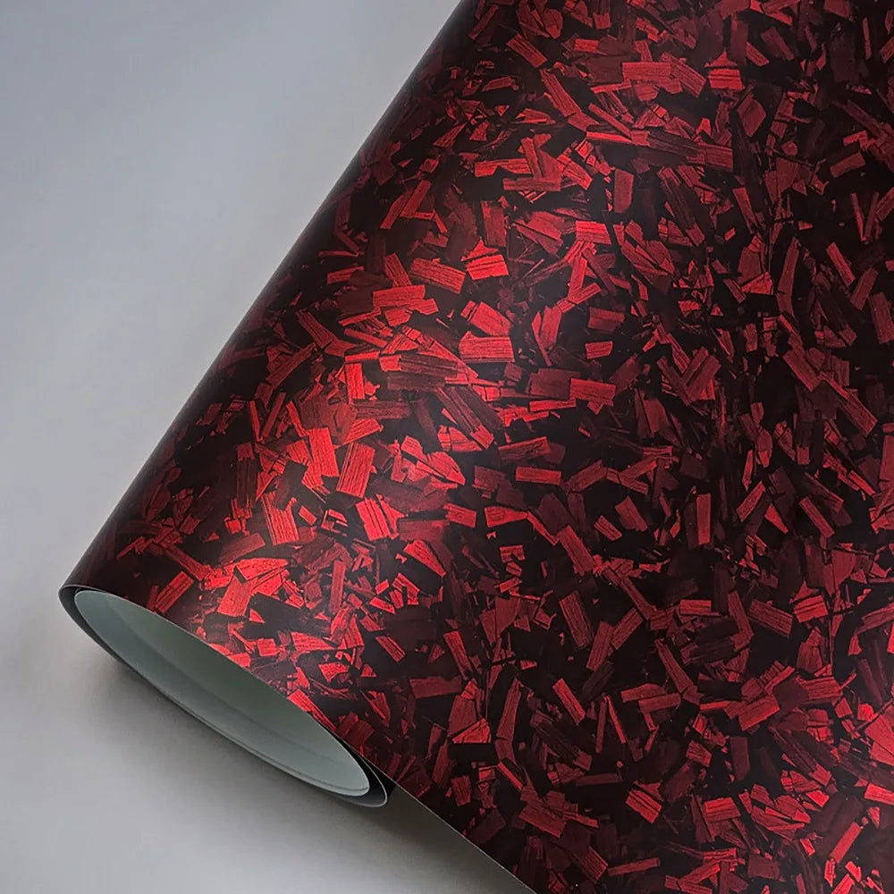 50x30CM Carbon Fiber Vinyl Film 3D 6D Matte Effect Gloss Motorcycle Vue RED-MATTE