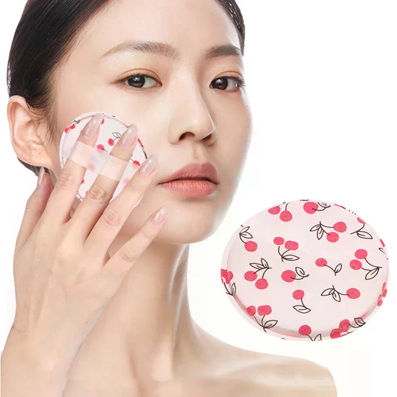 1/2Pcs Cherry Print Silicone Gel Powder Puff Sponge Face Conceale Cosmetics Puff Accessories For Foundation Cream No Powder Vue