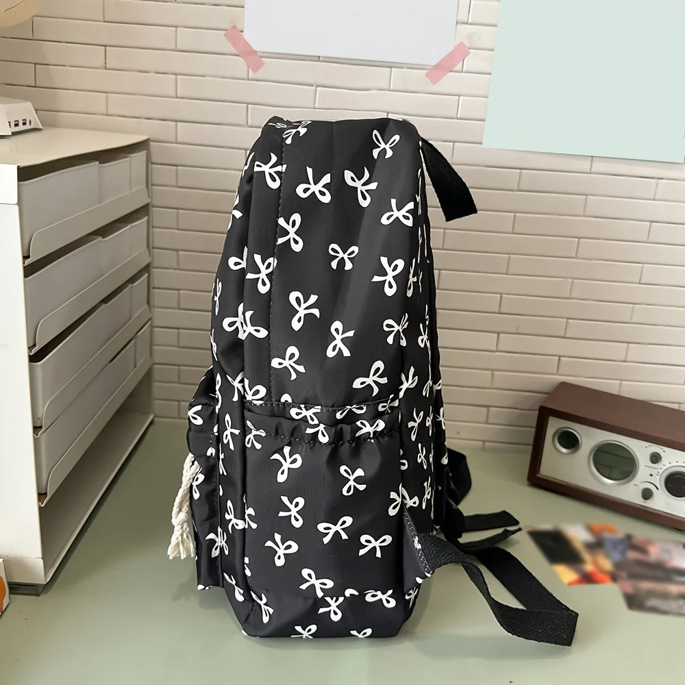 Cute Bowknot Rucksack for Teen Girls College School Travel Commute Casual Lightweight Stylish Sports Backpack Vue
