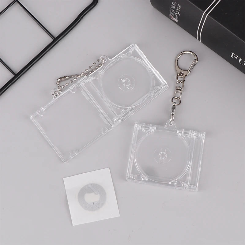 1 PCS Blank Album CD Case Mini Keychain Creative DIY Pendant for Backpack Hanging Decoration Vue