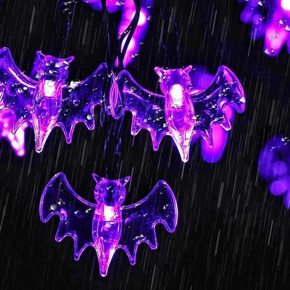1PC Halloween Bat String Lights, Battery Powered, for Decorating the Easter Day of the Dead at Night, Parties, Gathering Room Vue