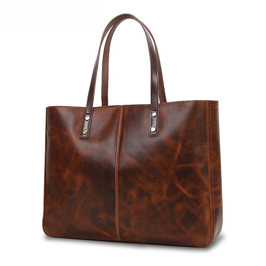 Leather Women's Bag Crossbody Bag Women's Large Capacity First Layer Cowhide Tote Bag Cross-border South East Asia Bag Women's Vue