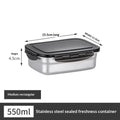 Stainless Steel Food Container Fresh Keeping Box Sealed Lid Crisper