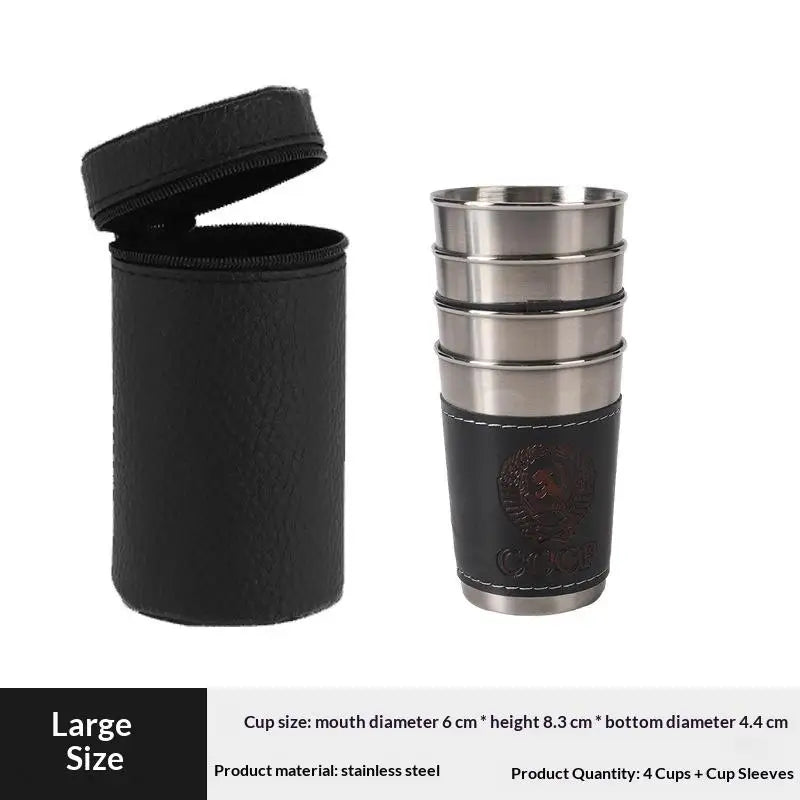 Outdoor Travel Cups Stainless Steel Cup PU Leather Portable Coffee Vue 180ML