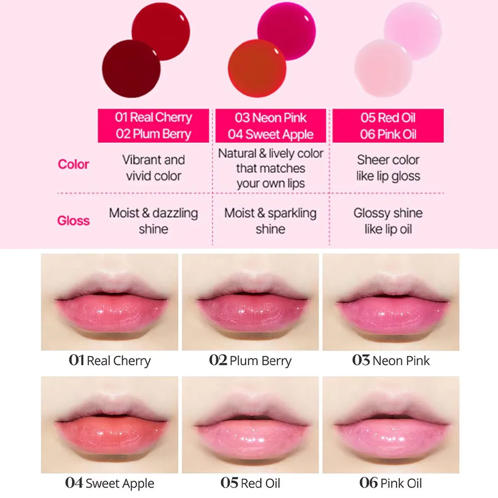 ETUDE Dear Darling Oil Tint,High-Shine Lip Gloss Texture,Smooth Even Application,Non-Tacky Lip Oil,Korean Cosmetic,Korean Makeup Vue