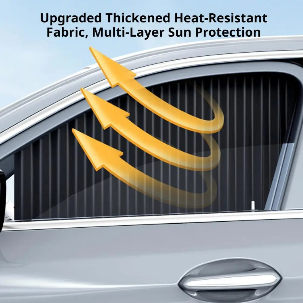 Black Gray Car Privacy Sunshade Embedded Car Curtains Retractable Sliding Rail Car Interior Private Sunscreen Side Window Cloth Vue