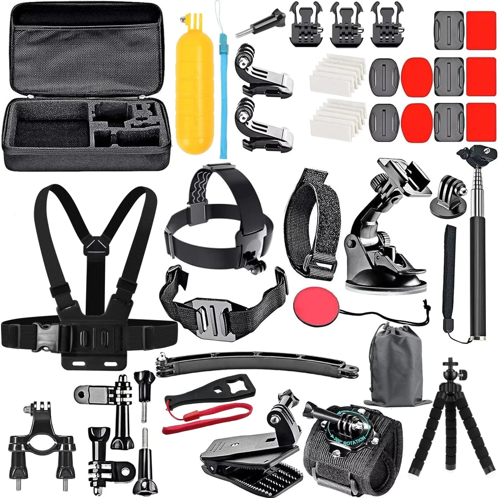 50 in 1 Action Camera Accessory Kit Sets for GoPro Hero 13 12 11 10 Insta360 X5 DJI Osmo Action 6 5Pro Cameras Accessories Set Vue