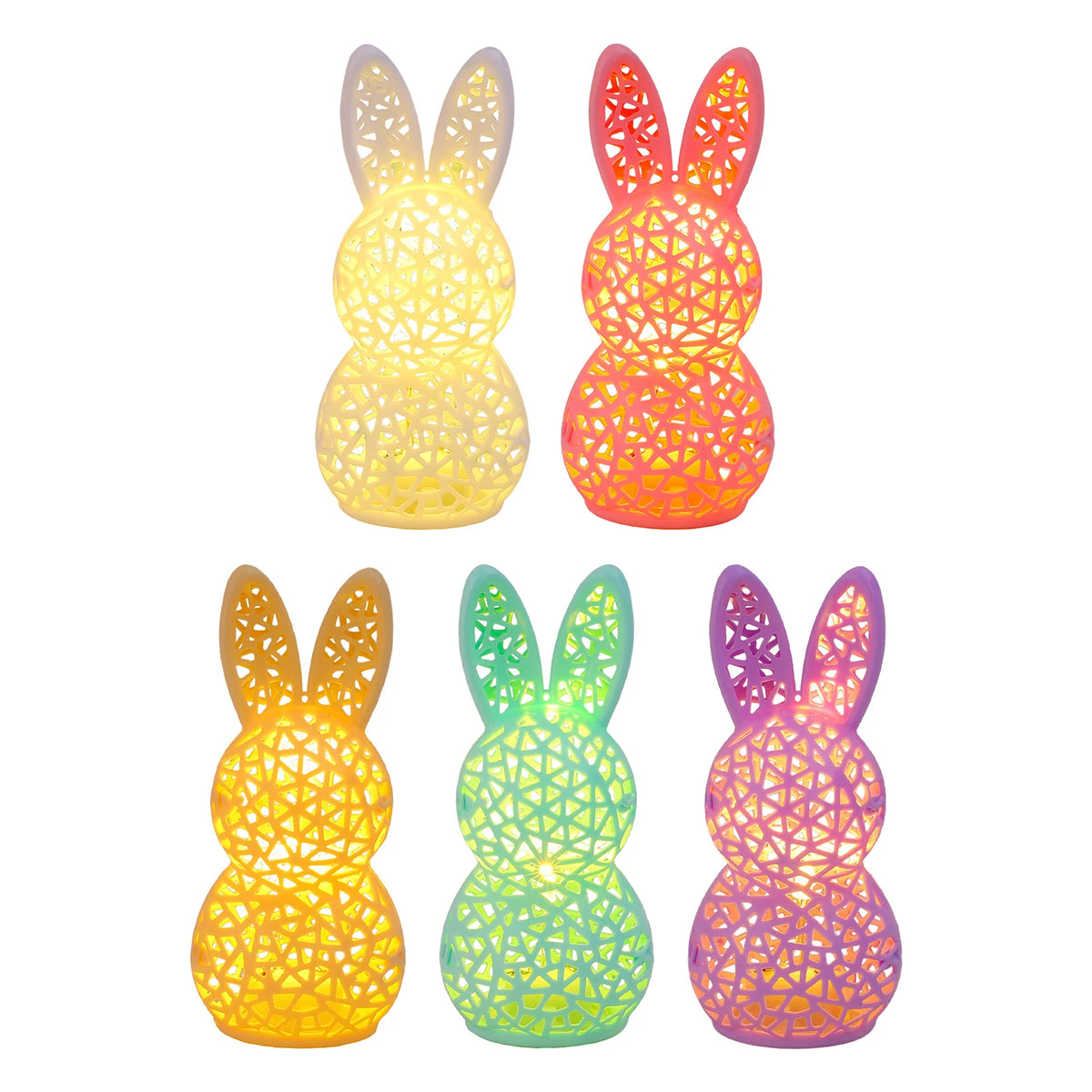 Easter LED Hollow Bunny Night Light | 3D Printed Figurine Lamp LED Night Light Vue 5PCS China Mainland
