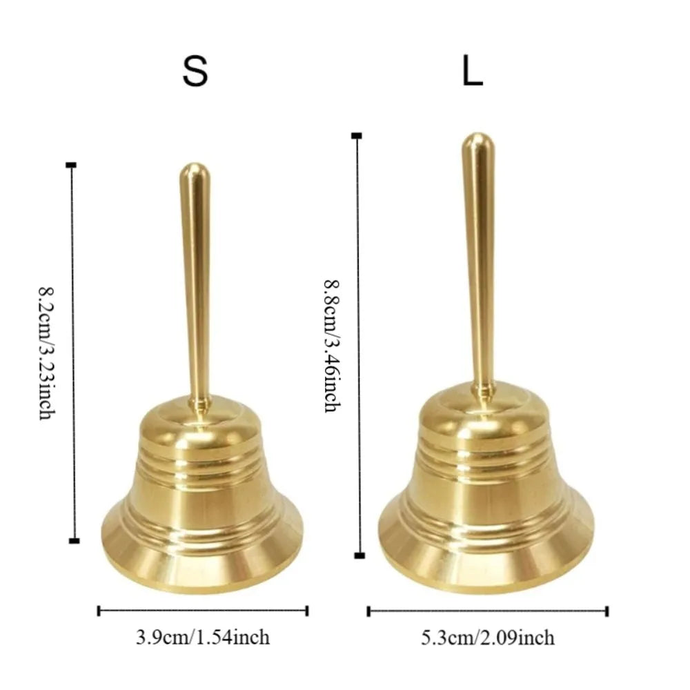 Rattle Sound-producing Solid Brass Call Bell with Bell Clapper Crisp Sound Dining Bell Polishing Vintage Hand Bell School Vue