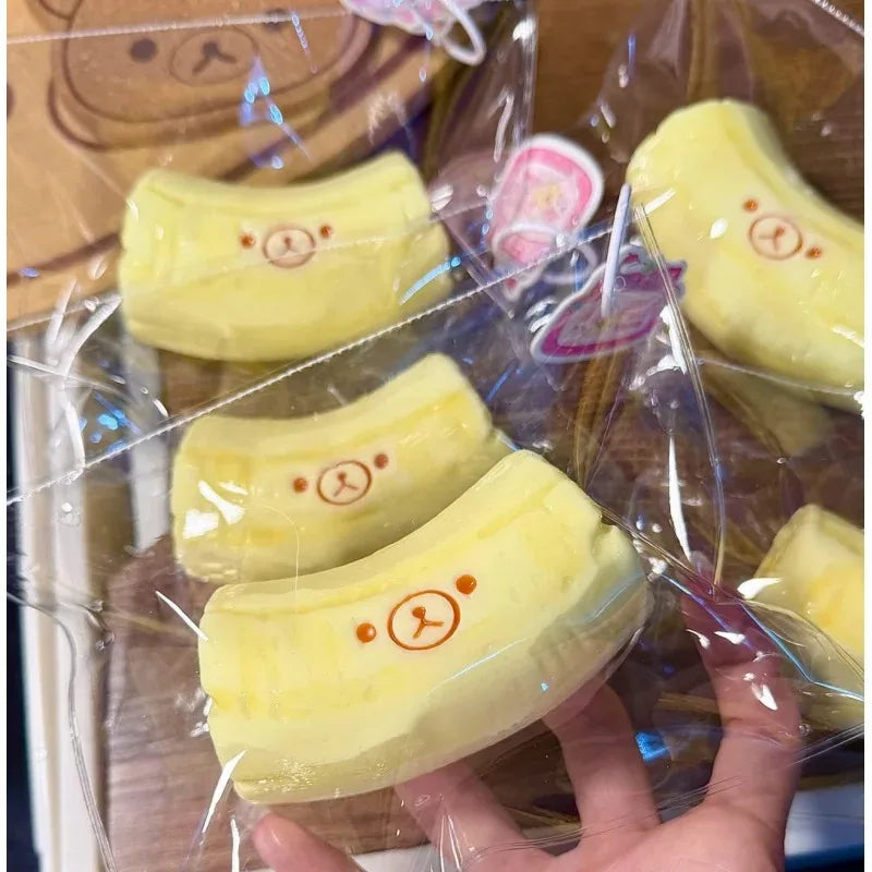 1/3Pcs Handmade Squishy with Butter Texture - Banana Bear Shaped to Relieve Stress - Food Grade Silicone S Vue