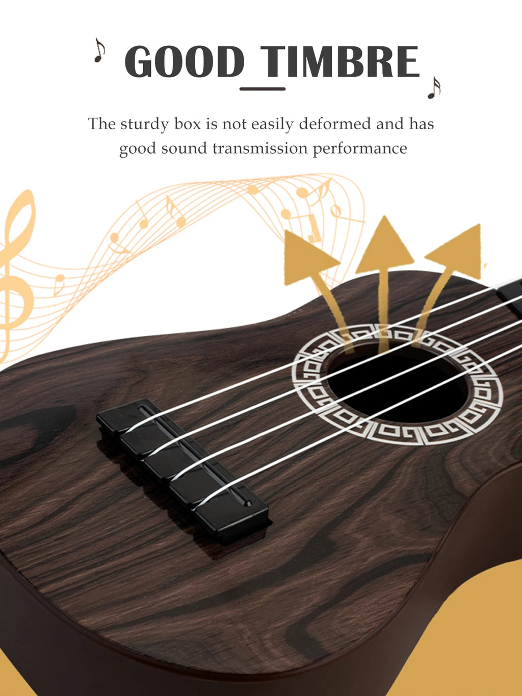 Toy Ukulele Classical Guitar Musical Instrument, Kids Play Early Educational Learning, Adjustable Atrings with Paddles 2 Colors Vue