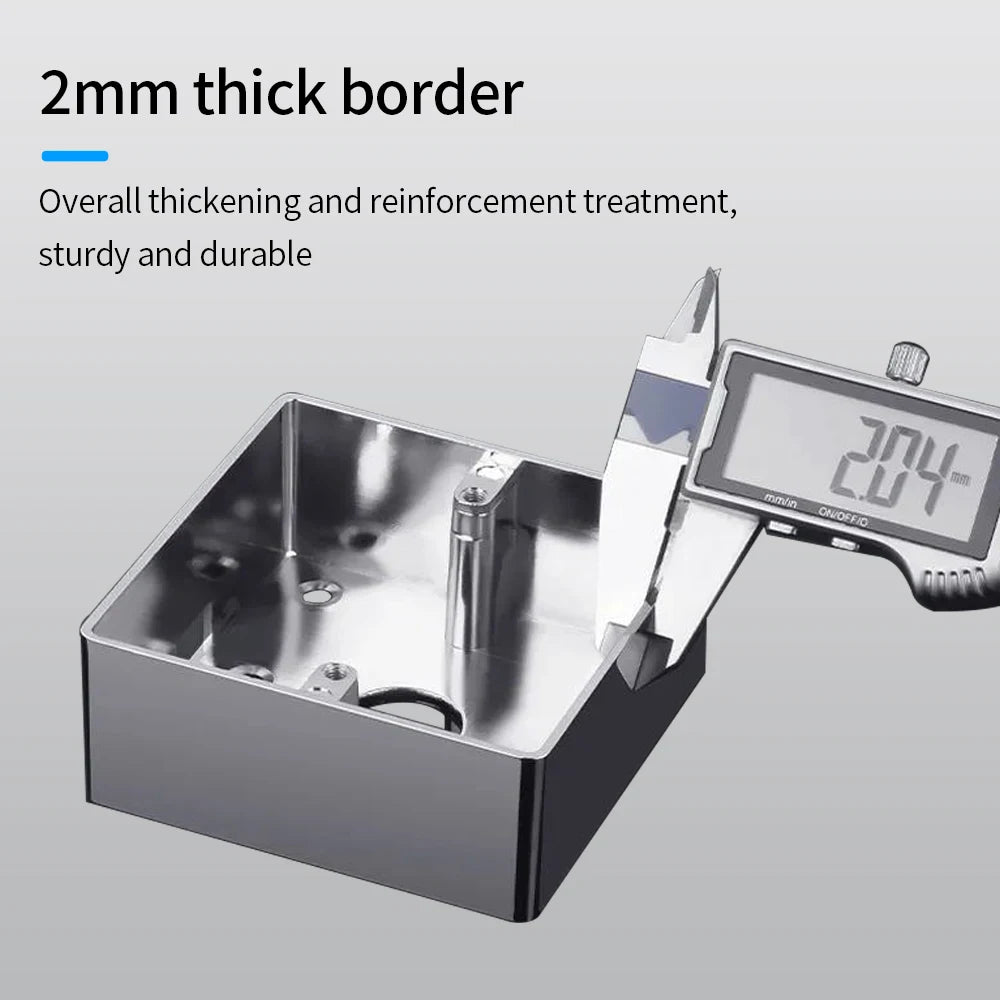 Type 86 Universal Wall Surface Mounted Bottom Box Socket Switch Panel Wall Mounted Zinc Metal Access Control Switch Junction Box Vue