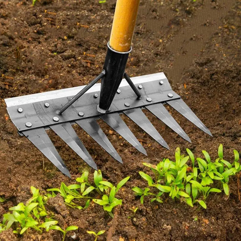 Carbon Steel Garden Hand Rake – 2–7 Tooth Weeding Tool Garden Hand Rake Vue