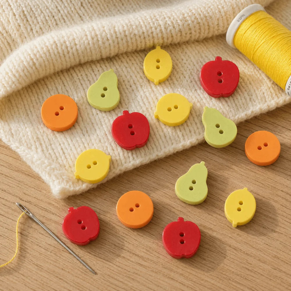 40pcs Mini Peach Colored Fruits Buttons 2 Holes Creative Mango Buttons Resin Cute Orange Buttons Clothes Accessories Vue
