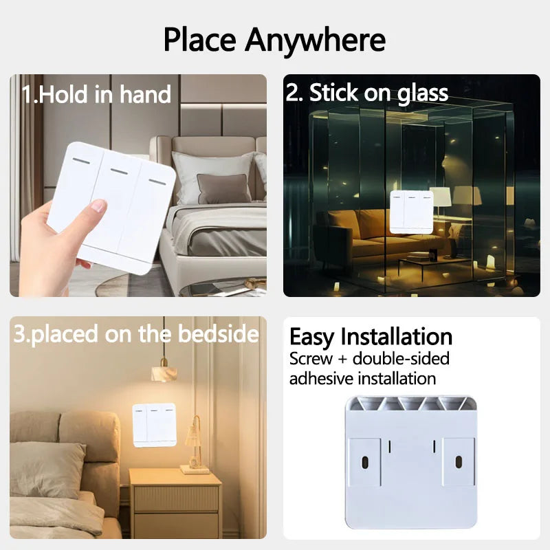 RF 433MHz Smart DIY Wireless Switch 1/2/3 Gang 86 Wall Panel Remote Control Relay Module for Home LED Light Automation System Vue