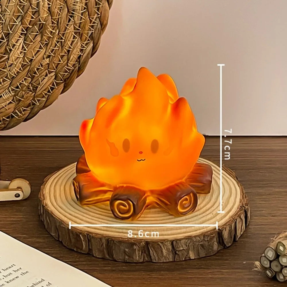 Flame Design LED Electronic Candle Lamp Cute Cartoon Nordic Design Ambient Decor Ornament Bonfire Ambience Small Size Vue Orange