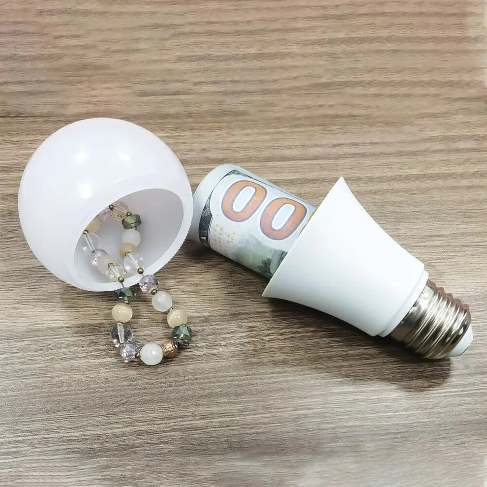 Sight Secret Light Bulb Hidden Storage Compartment Concealment Home Office Diversion Safe Container Hide Cash Ring Necklace Vue