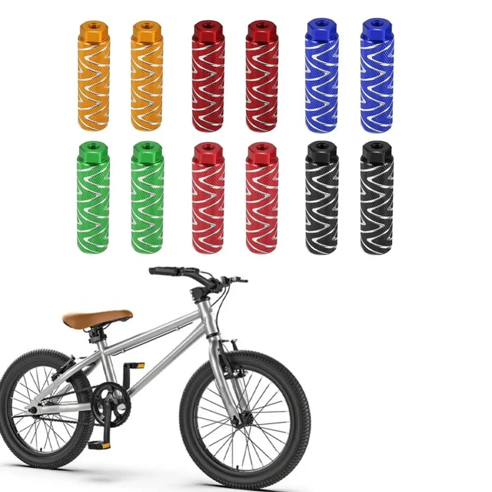 1 Pair Anti-Skid Bike Footrest Lever Axle Pegs Easy To Install Weight-bearing Bicycle Rear Footrest Pedals Aluminum Alloy Vue