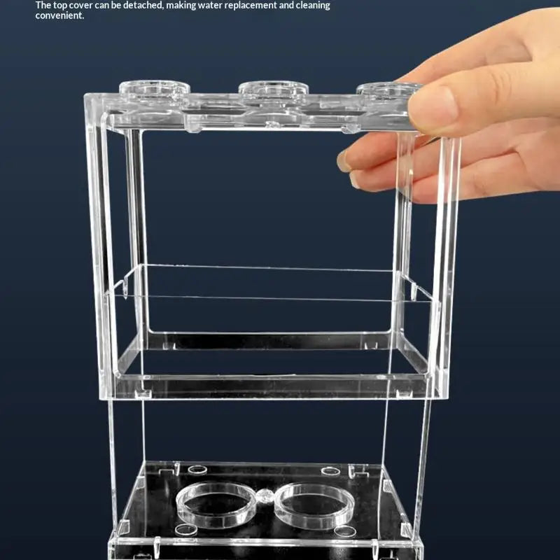 Fish Tank Mini Acrylic Aquarium Stackable Pet Box for Reptile Home Decor Suitable for Small Fish Shrimp Breeding Vue