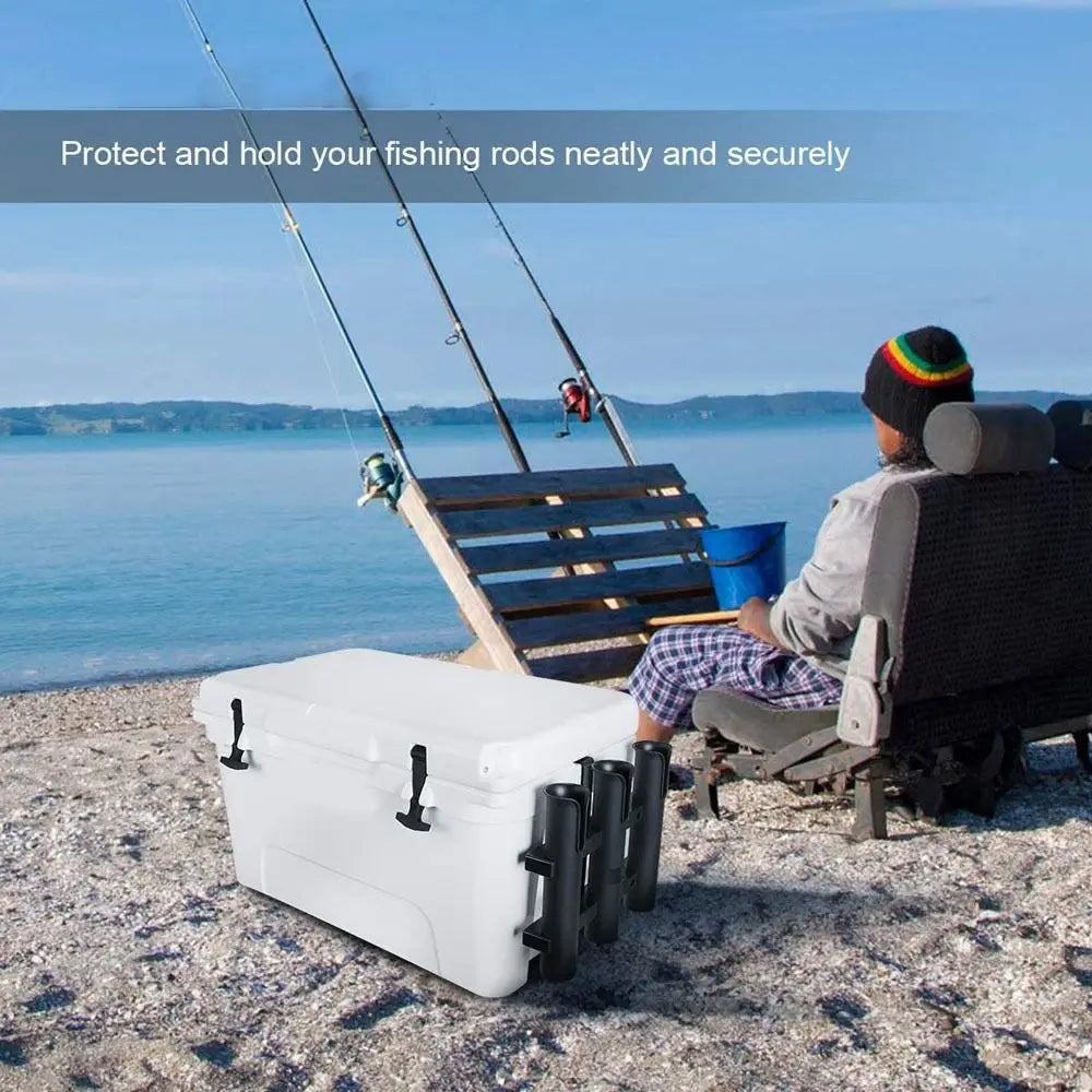 Fish Tackle Side Mount Fishing Rod Rack Lightweight Durable Fishing Pole Holders Portable with Screw Pole Tube Bracket Outdoor Vue