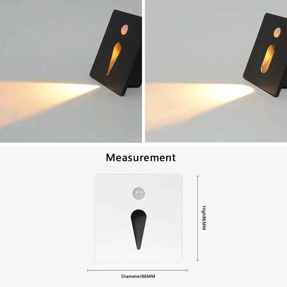 SANDIY Motion Sensor LED Stair Light – IP65 Waterproof Step Lamp Motion Sensor Step Light Vue