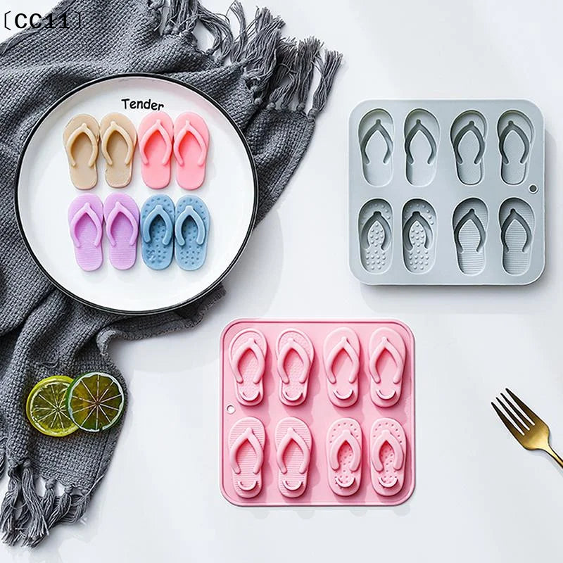 Beach Shoes Silicone Mold Summer Flip-flops Slipper Fondant Birthday Vue