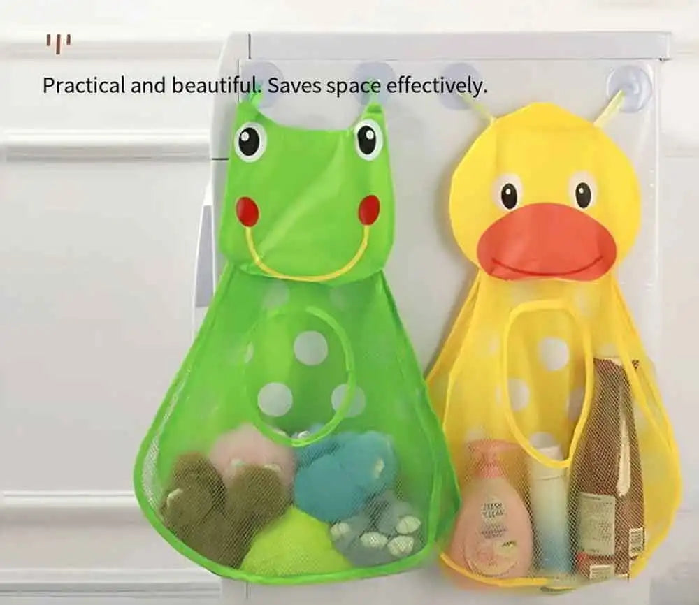 For Kids Strong Suction Cups Storage Bag Durable Polyester Perfect Gift for Xmas Duck Frog Bath Toy Organize Water Toys Game Bag Vue
